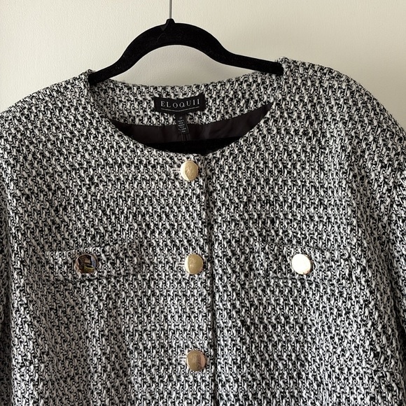 Eloquii Tweed Collarless Classic Coat 22 - Picture 2 of 8